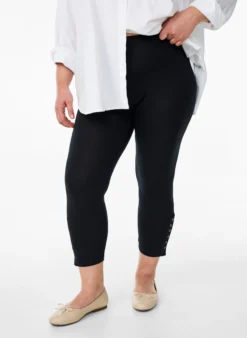 3/4 Leggings mit Knöpfen