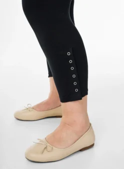 3/4 Leggings mit Knöpfen