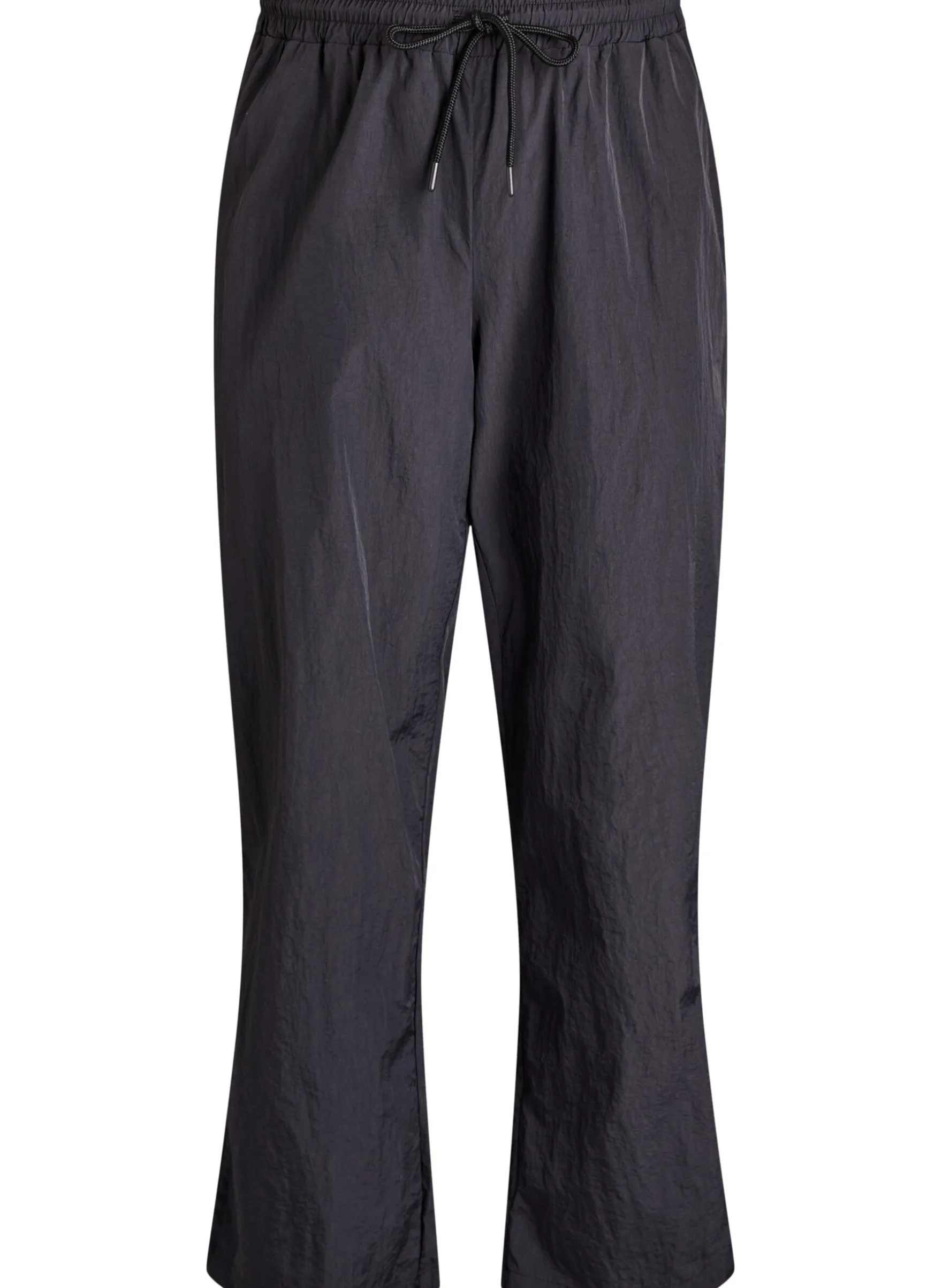 Leichte Hose mit Kontrastpaspeln und hoher Taille