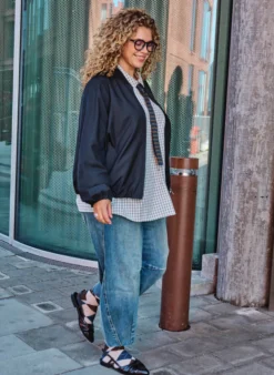 Leichte Jacke mit Ballon-Silhouette