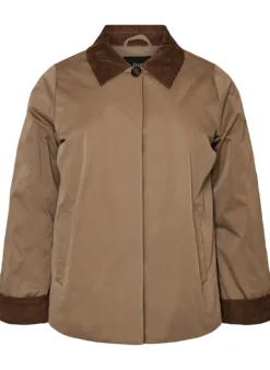 Leicht wattierte Jacke mit Cordkragen