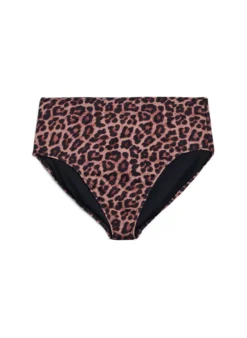 Leopard Bikinihose mit hoher Taille