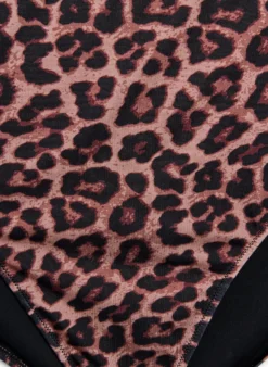Leopard Bikinihose mit hoher Taille