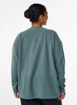 Lockere Bluse aus Fleece mit Taschen