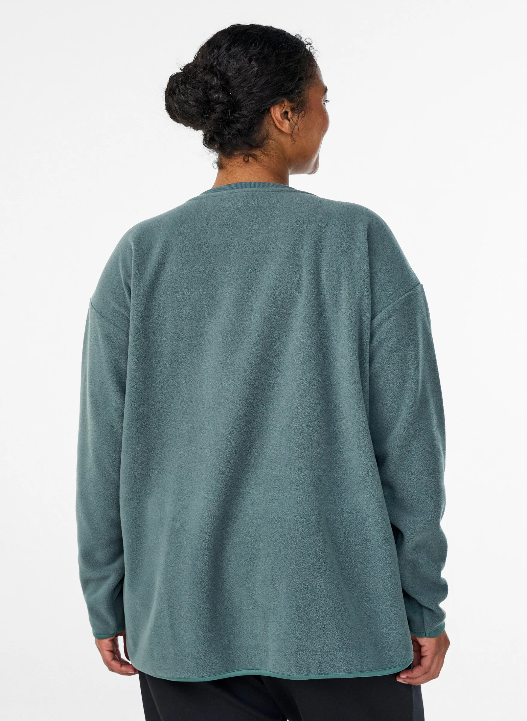 Lockere Bluse aus Fleece mit Taschen