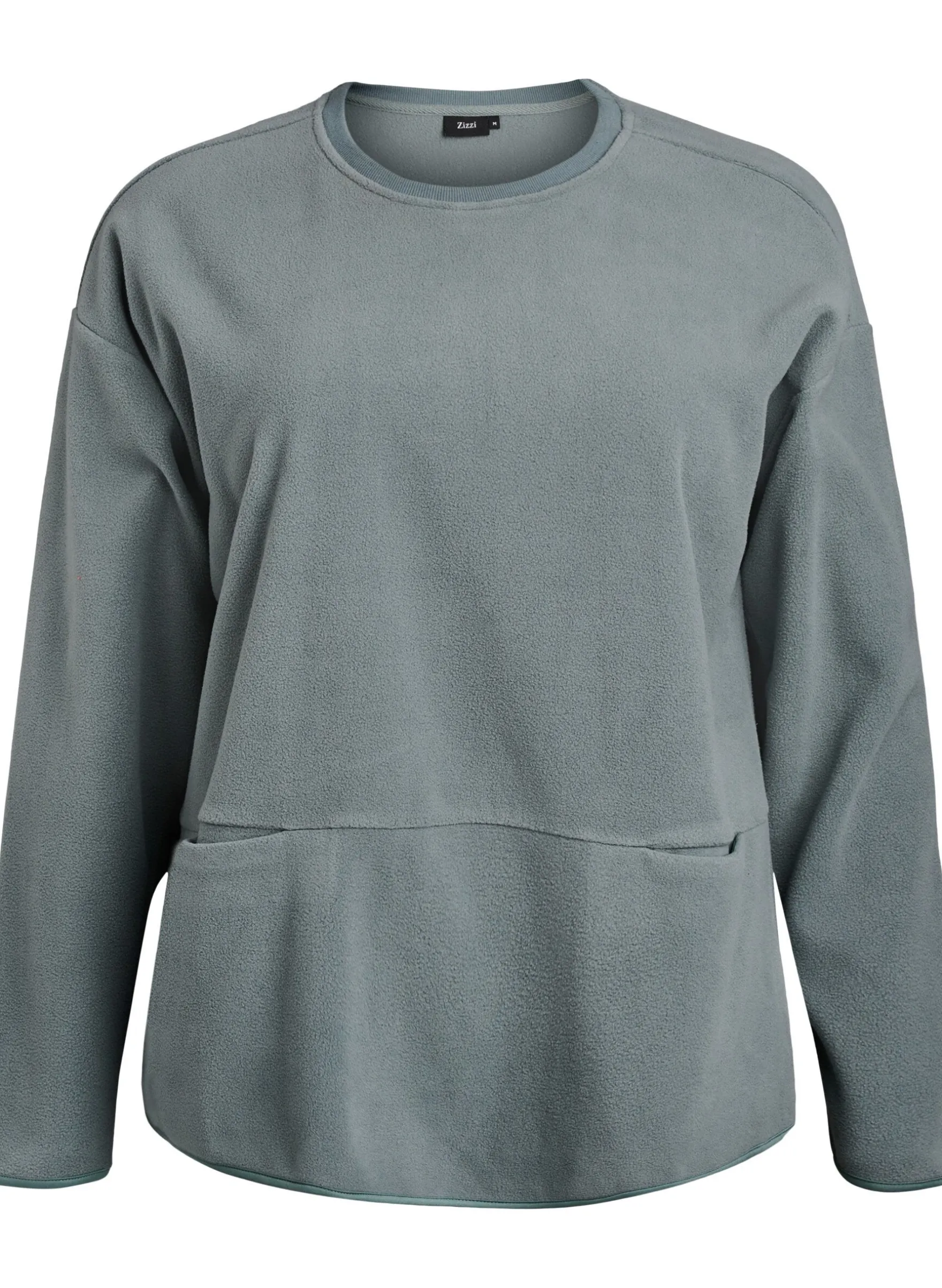 Lockere Bluse aus Fleece mit Taschen
