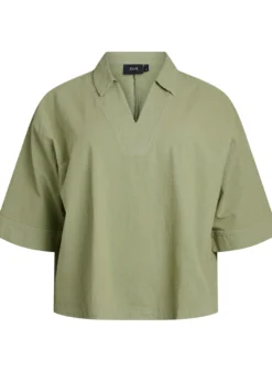 Lockere Bluse mit Kragen und 1/2 Ärmeln