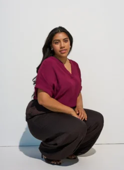 Lockere Bluse mit kurzen Ärmeln