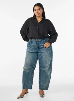 Lockere Bluse mit V-Ausschnitt