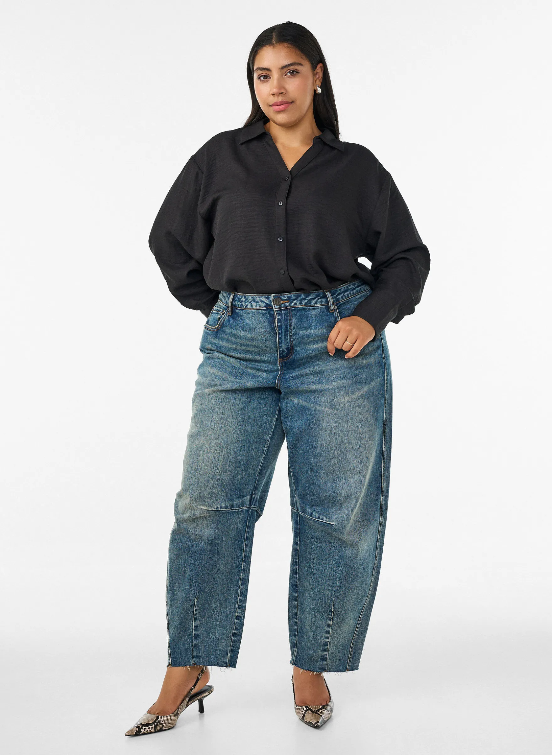 Lockere Bluse mit V-Ausschnitt