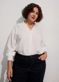 Lockere Bluse mit V-Ausschnitt