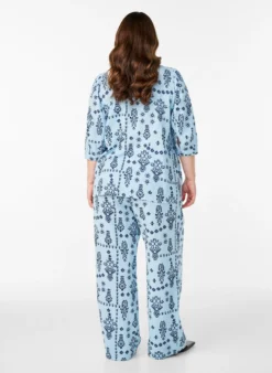 Lockere Hose aus Baumwollmusselin mit Punkten