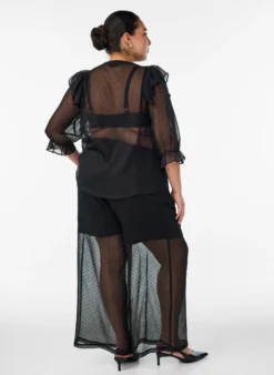 Lockere Hose aus Chiffon mit Punkten