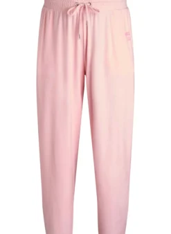 Lockere Hose aus Velours mit hoher Taille und Taschen