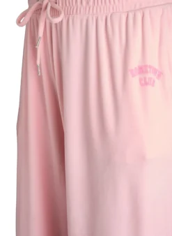 Lockere Hose aus Velours mit hoher Taille und Taschen