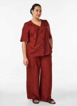 Lockere Hose mit elastischem Bund und Taschen