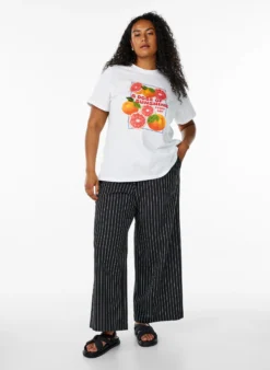 Lockere Hose mit hohem Bund und Taschen