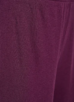 Lockere Nachtshorts aus geripptem Material mit Spitzensaum