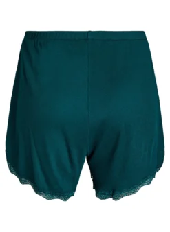 Lockere Nachtshorts aus geripptem Material mit Spitzensaum