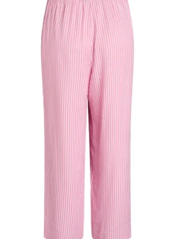 Lockere Pyjamahose aus Seersucker mit hoher Taille