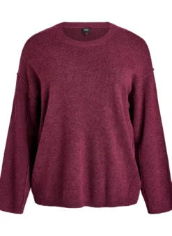 Lockerer Strickpullover mit Kontrastnähten