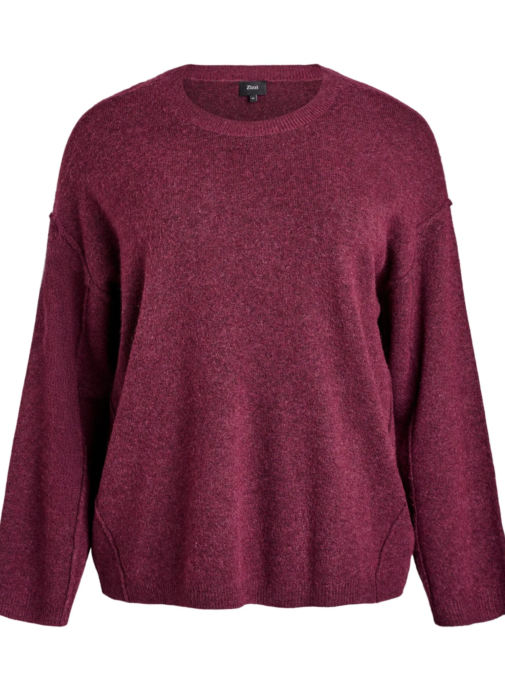 Lockerer Strickpullover mit Kontrastnähten