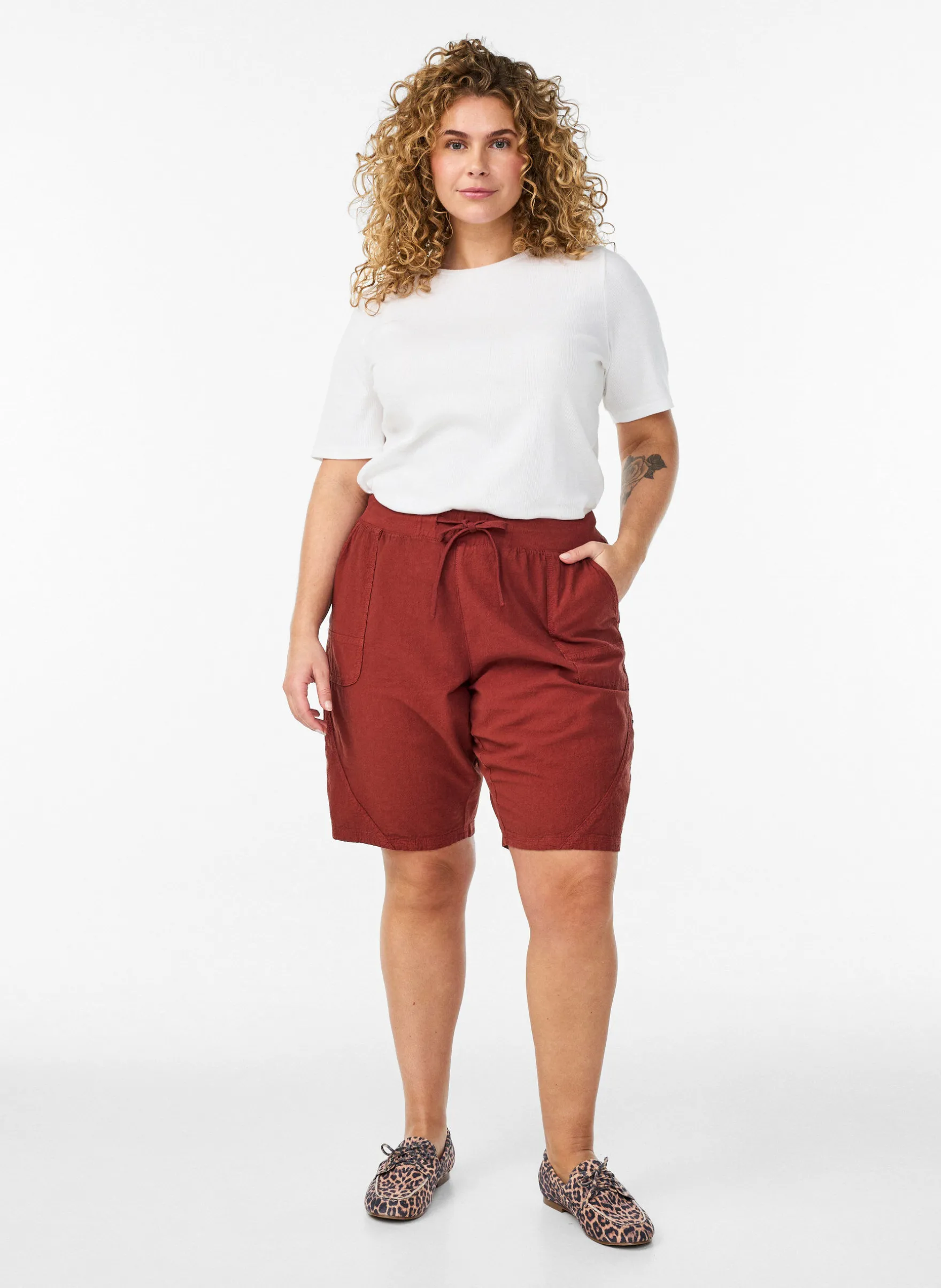 Lockere Shorts aus Baumwolle mit Taschen