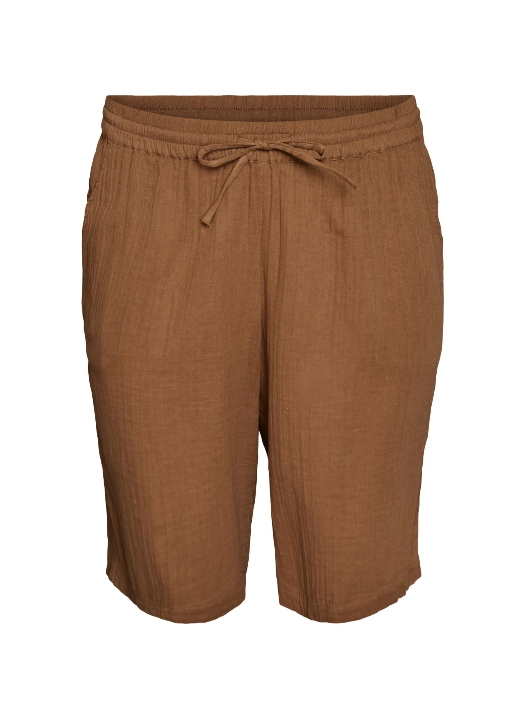 Lockere Shorts aus Baumwollmusselin mit hoher Taille