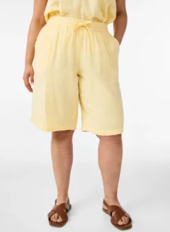 Lockere Shorts aus Baumwollmusselin mit hoher Taille