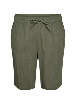 Lockere Shorts aus Baumwollmusselin mit hoher Taille