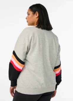 Lockeres Sweatshirt mit Kontrastdetails an den Ärmeln