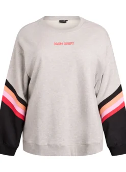 Lockeres Sweatshirt mit Kontrastdetails an den Ärmeln