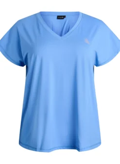 Lockeres Trainings-T-Shirt mit V-Ausschnitt