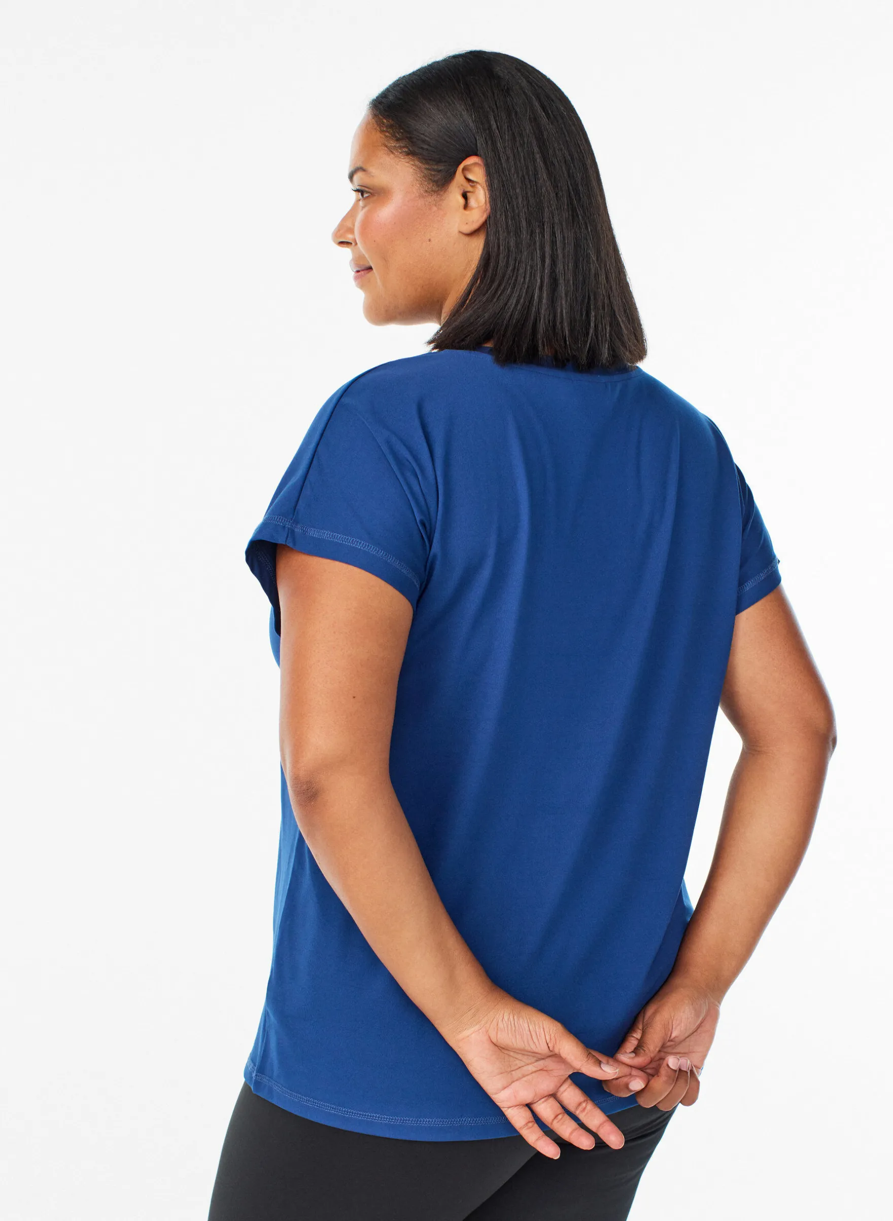Lockeres Trainings-T-Shirt mit V-Ausschnitt