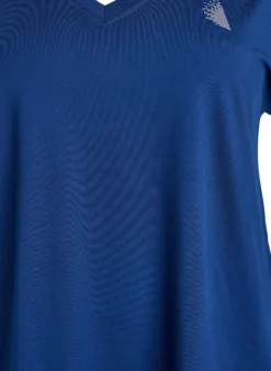 Lockeres Trainings-T-Shirt mit V-Ausschnitt