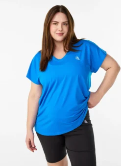 Lockeres Trainings-T-Shirt mit V-Ausschnitt
