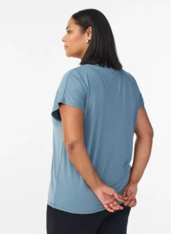 Lockeres Trainings-T-Shirt mit V-Ausschnitt