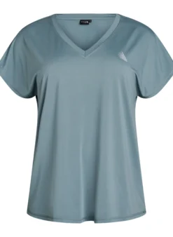 Lockeres Trainings-T-Shirt mit V-Ausschnitt