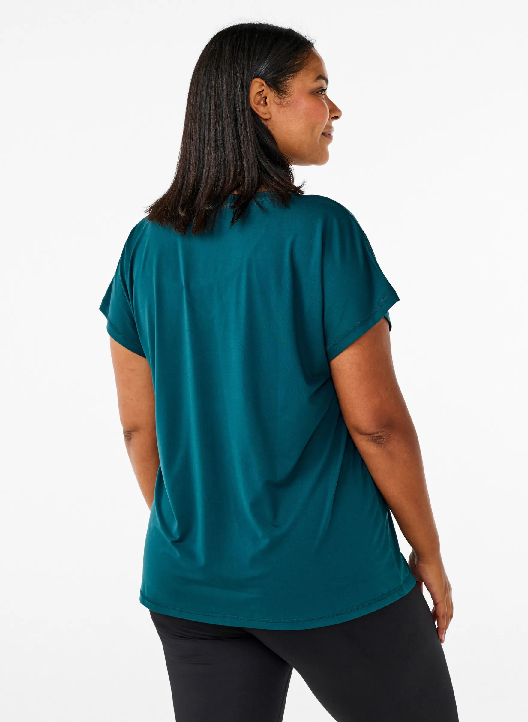 Lockeres Trainings-T-Shirt mit V-Ausschnitt