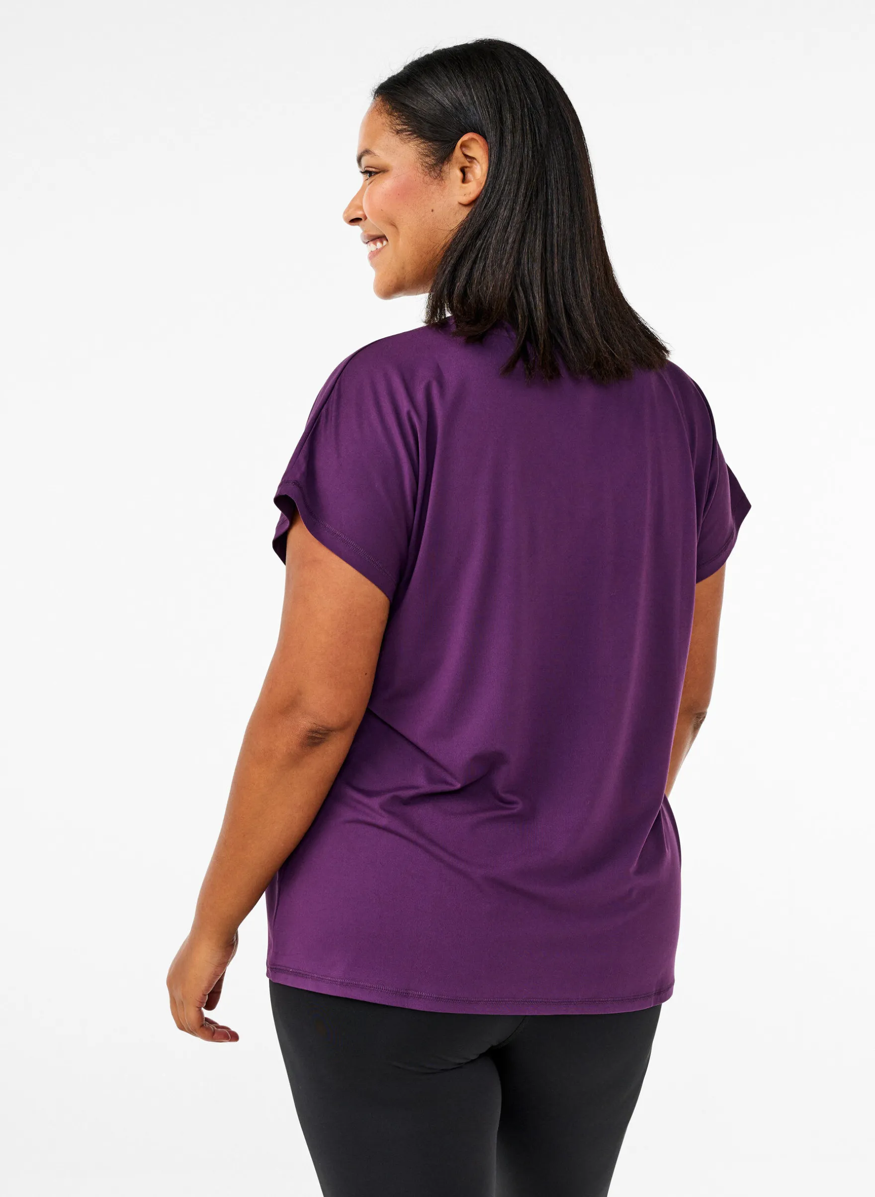 Lockeres Trainings-T-Shirt mit V-Ausschnitt