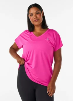 Lockeres Trainings-T-Shirt mit V-Ausschnitt