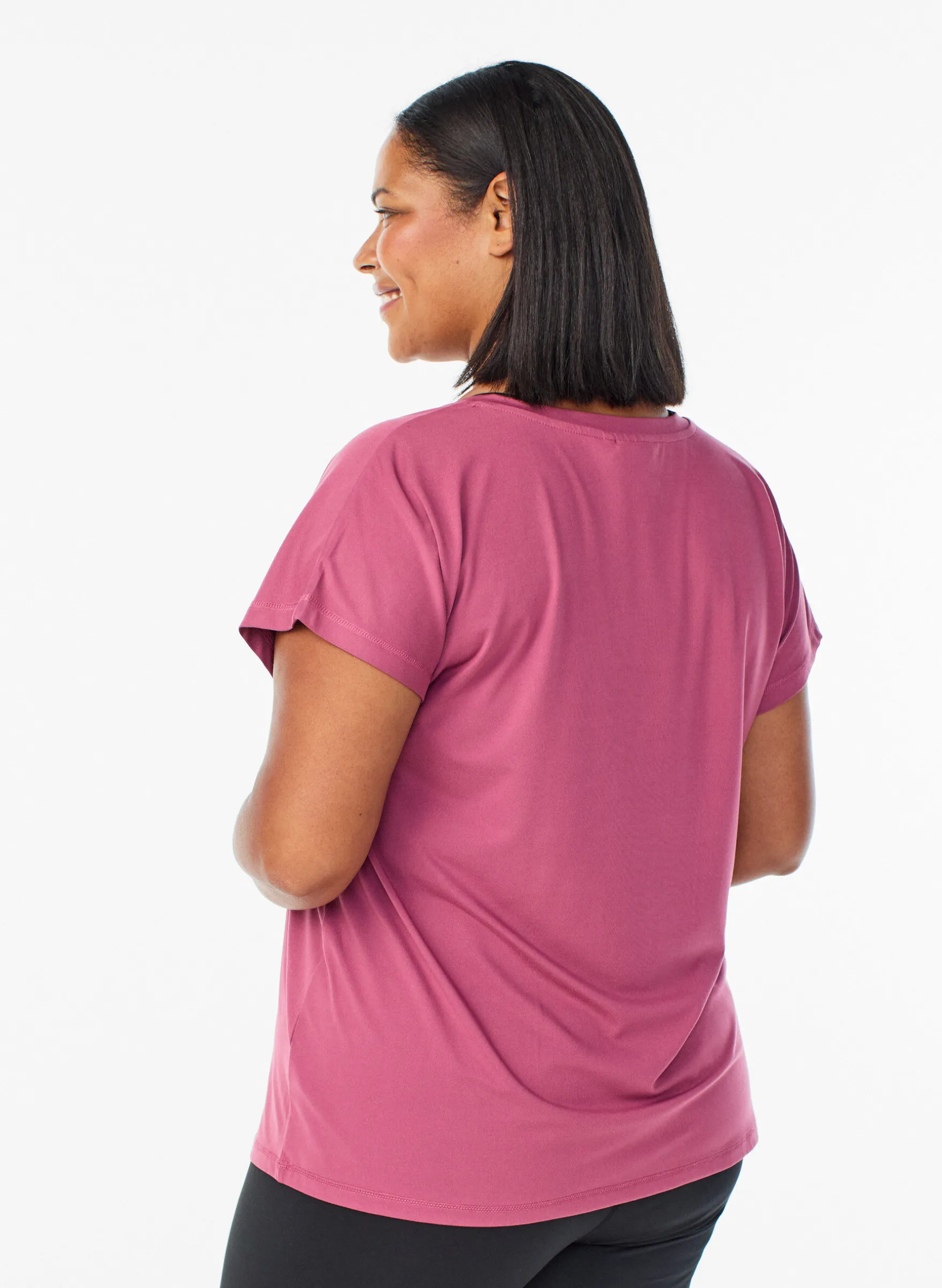 Lockeres Trainings-T-Shirt mit V-Ausschnitt