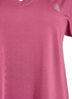 Lockeres Trainings-T-Shirt mit V-Ausschnitt