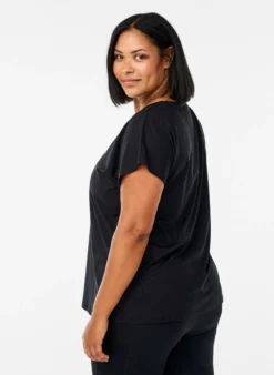 Lockeres Trainings-T-Shirt mit V-Ausschnitt