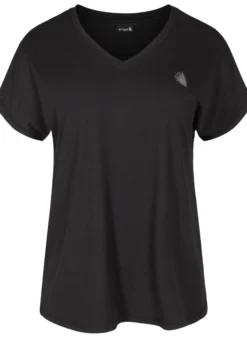 Lockeres Trainings-T-Shirt mit V-Ausschnitt