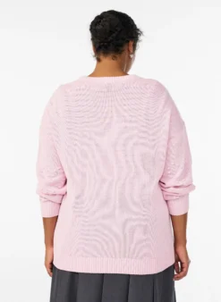 Lockere Strickbluse mit Herzmuster
