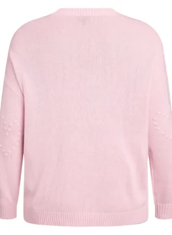 Lockere Strickbluse mit Herzmuster