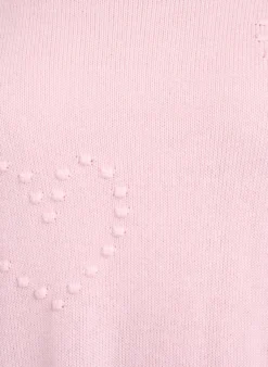 Lockere Strickbluse mit Herzmuster