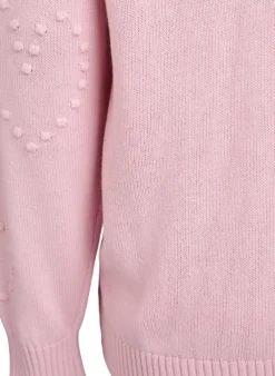 Lockere Strickbluse mit Herzmuster