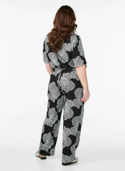 Lockere Viskosehose mit Print